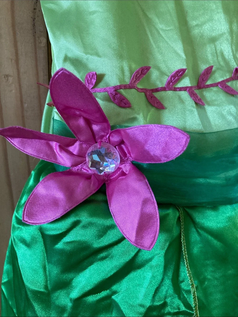 Girls Disney Tinkerbell green dress and wings dress costume size 8-10 - Picture 5 of 8